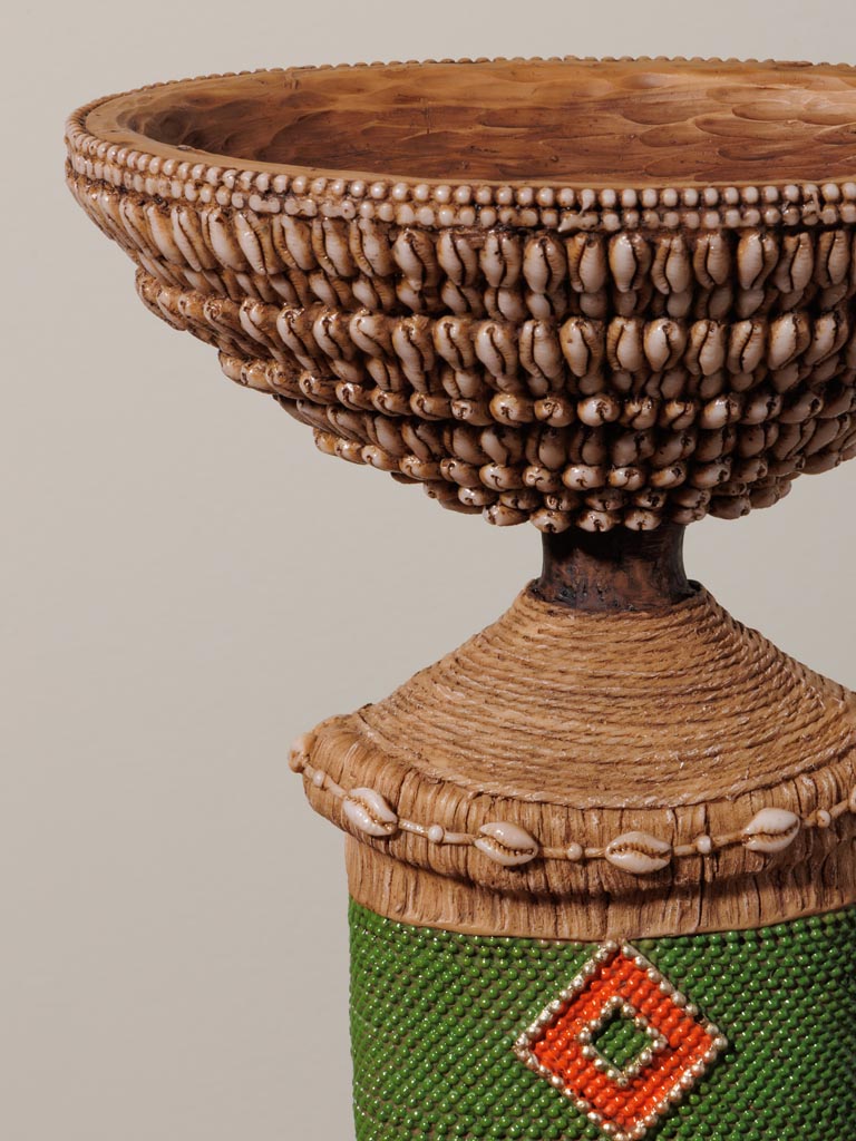 Green trinket tray on feet Africa - 6
