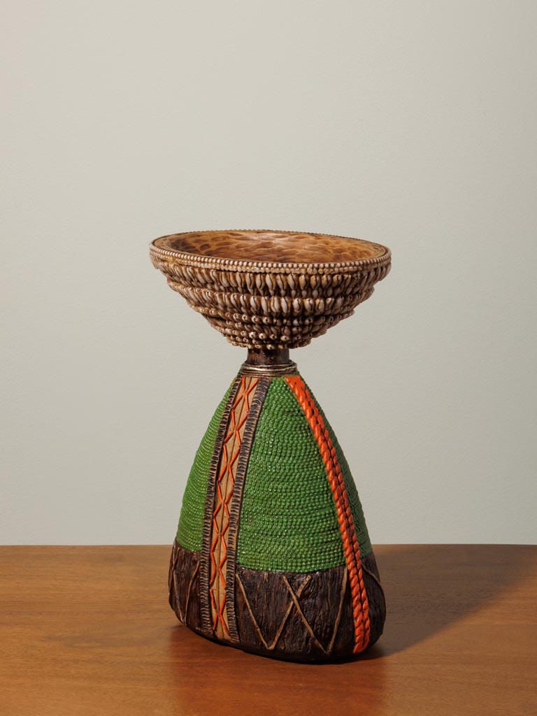 Green trinket tray on feet Africa - 8
