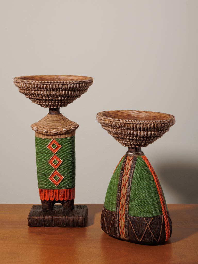 Green trinket tray on feet Africa - 2