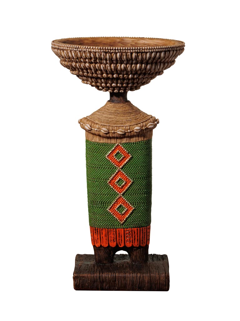 High green trinket tray on feet Africa - 4