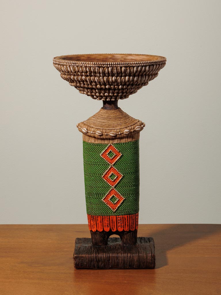 High green trinket tray on feet Africa - 1