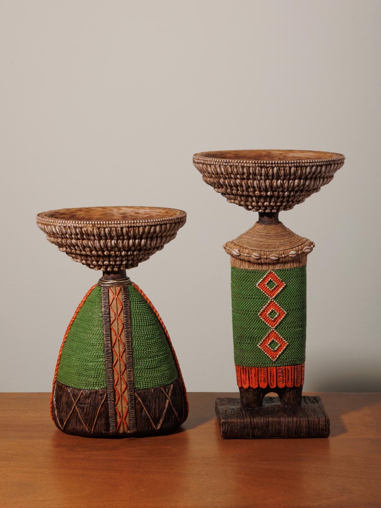 High green trinket tray on feet Africa - 6