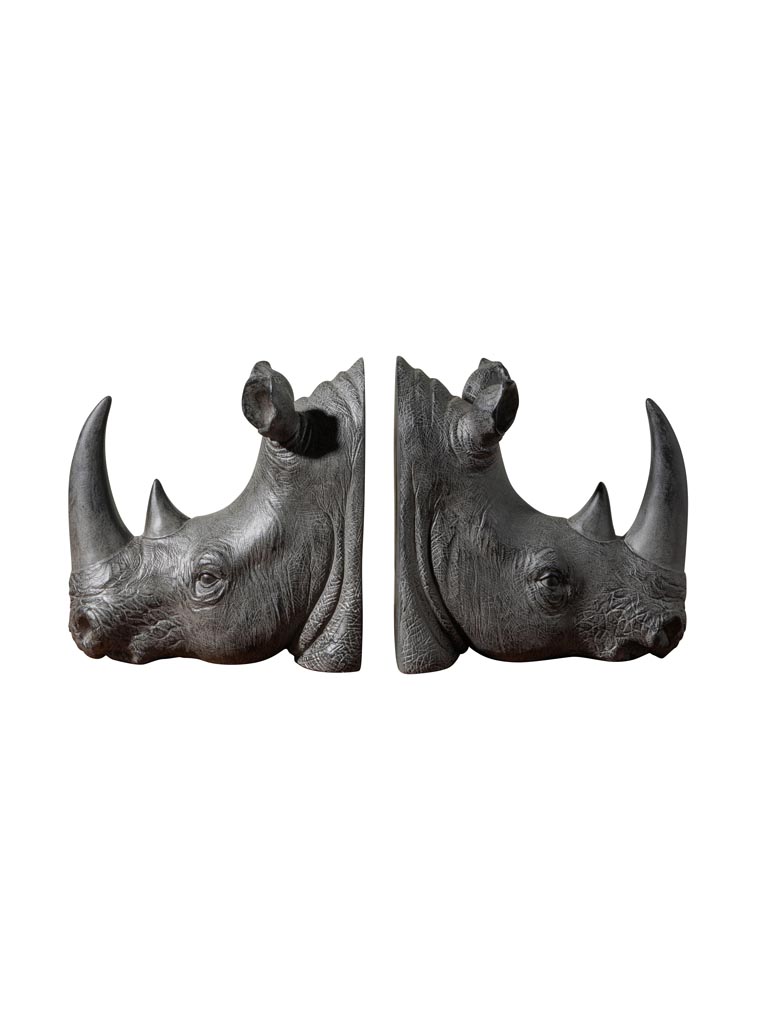 Rhinoceros heads bookends - 2