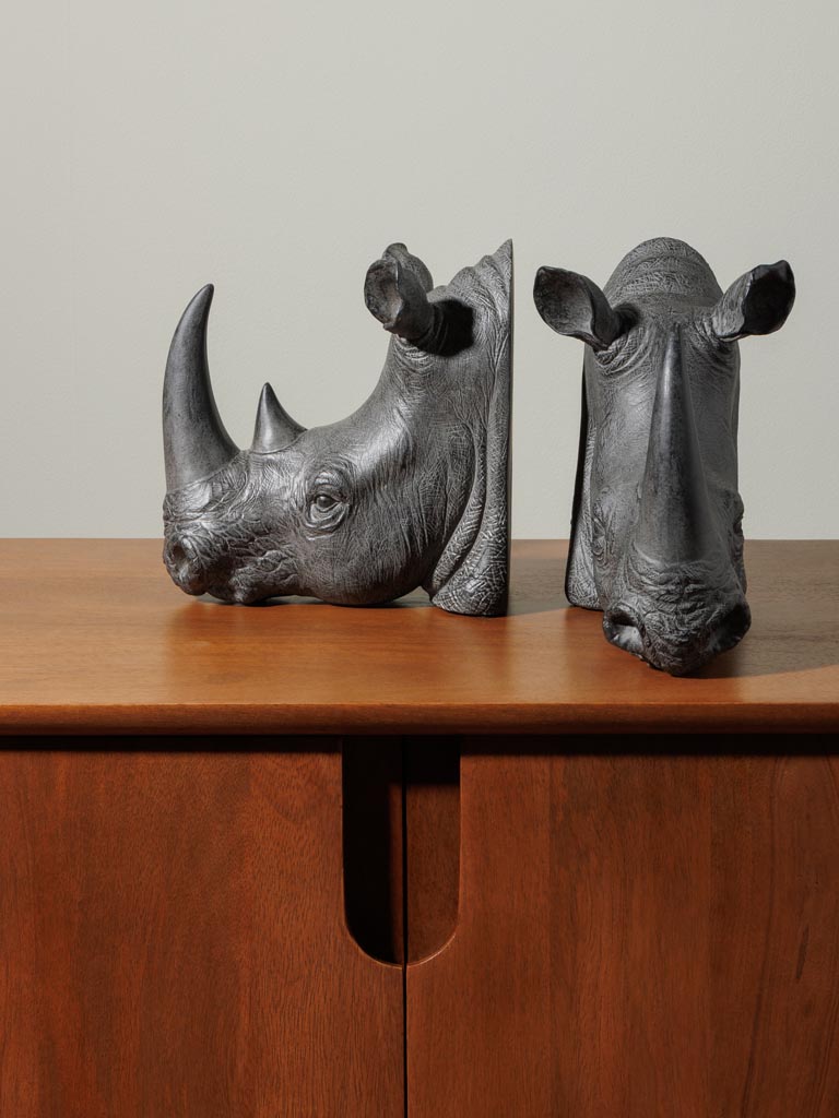 Rhinoceros heads bookends - 5