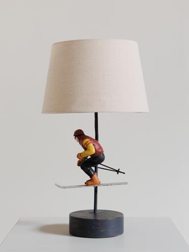 Lampe à poser skieur vintage