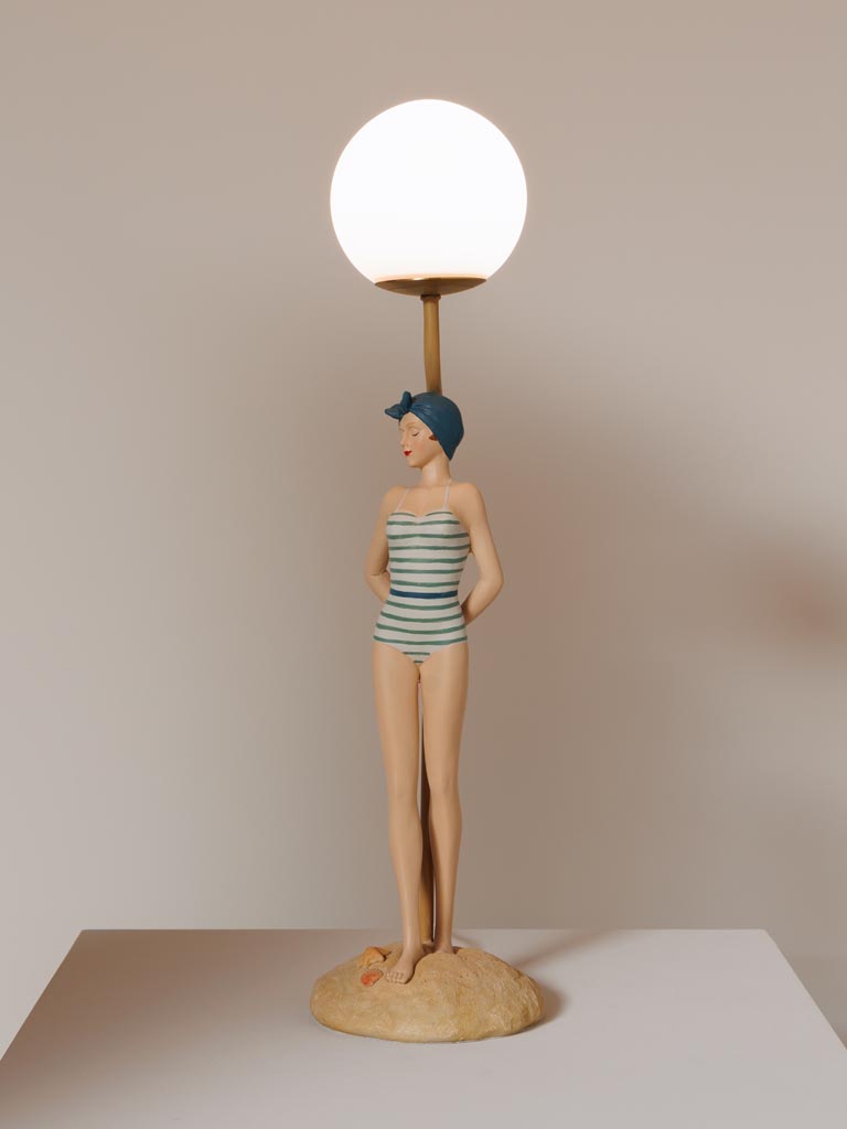 Lampe Baigneuse bleue et globe - 3
