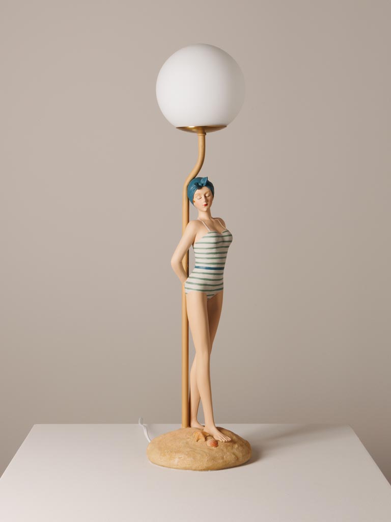 Lampe Baigneuse bleue et globe - 6