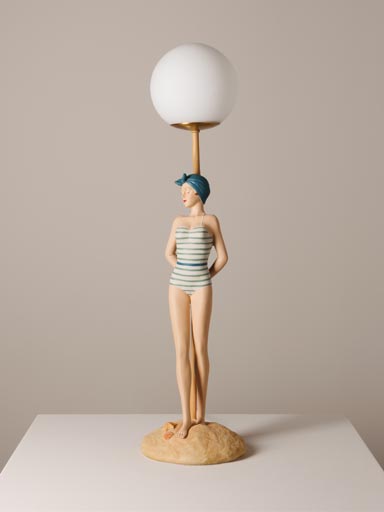 Lampe Baigneuse bleue et globe