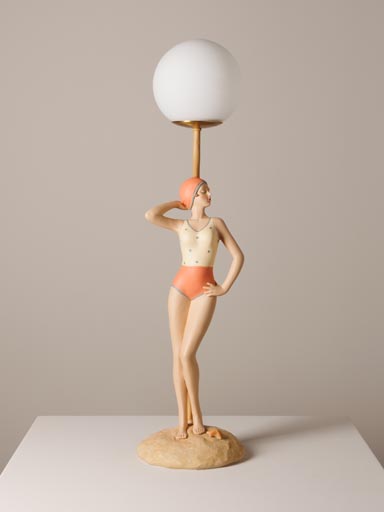 Lampe Baigneuse corail et globe