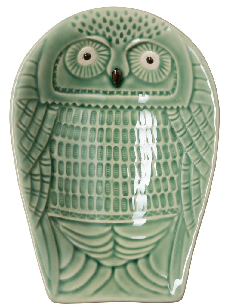 Medium green owl plate - 2
