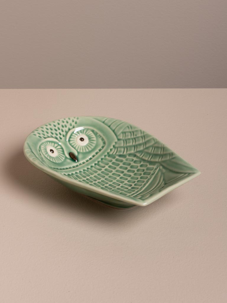 Medium green owl plate - 4