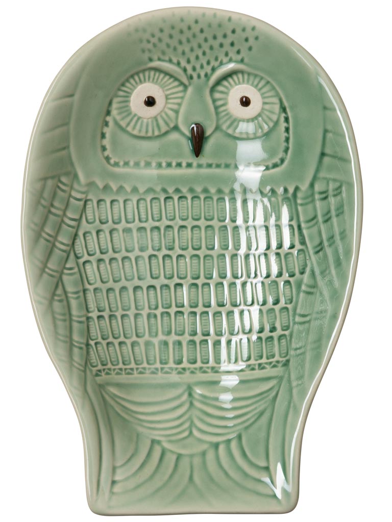Large green owl plate - 2
