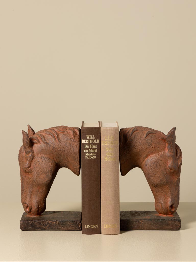 Rusty horse head bookends - 1