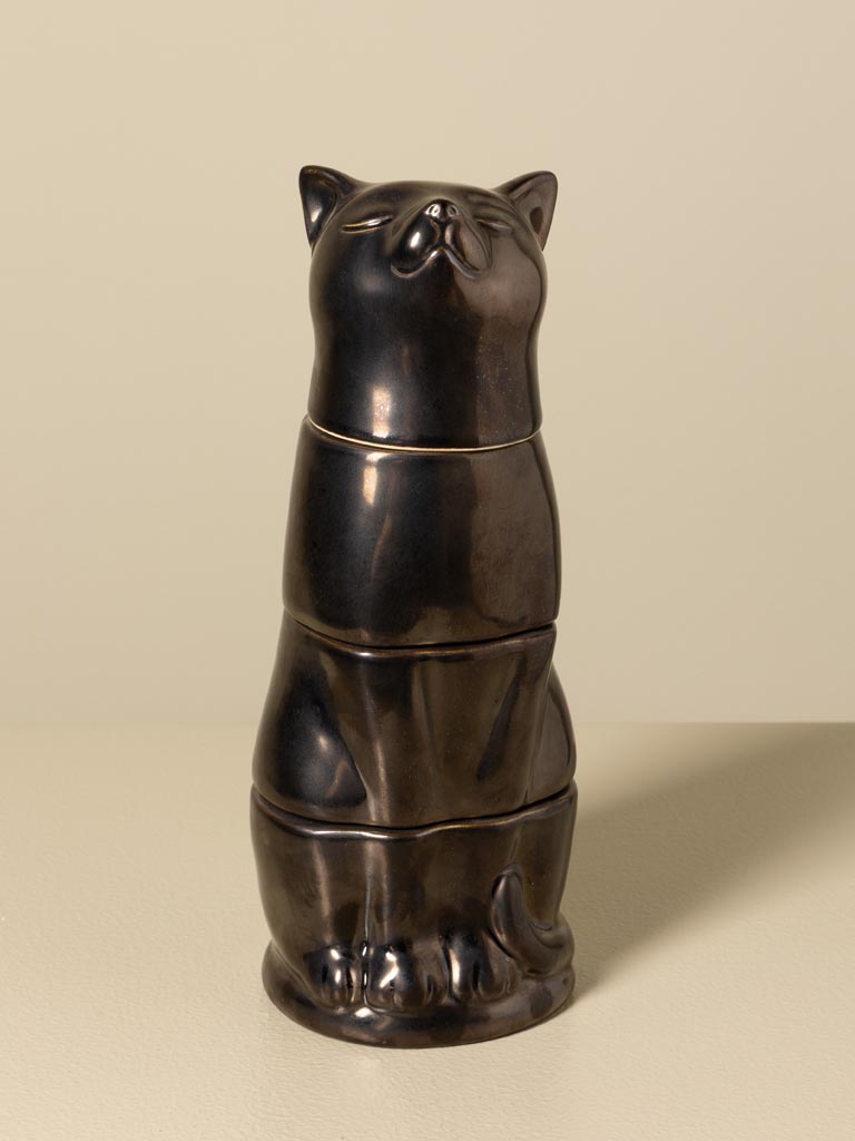 Set of stackable mugs cat shape - 3