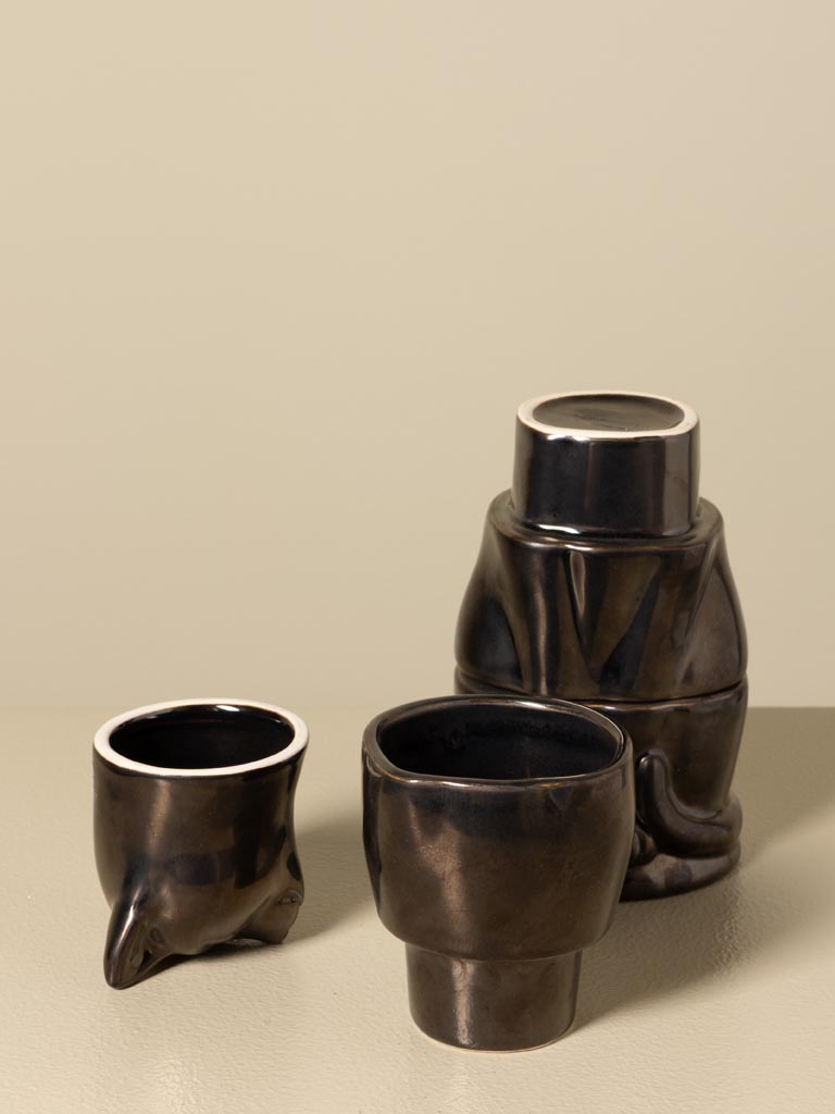 Set of stackable mugs cat shape - 4