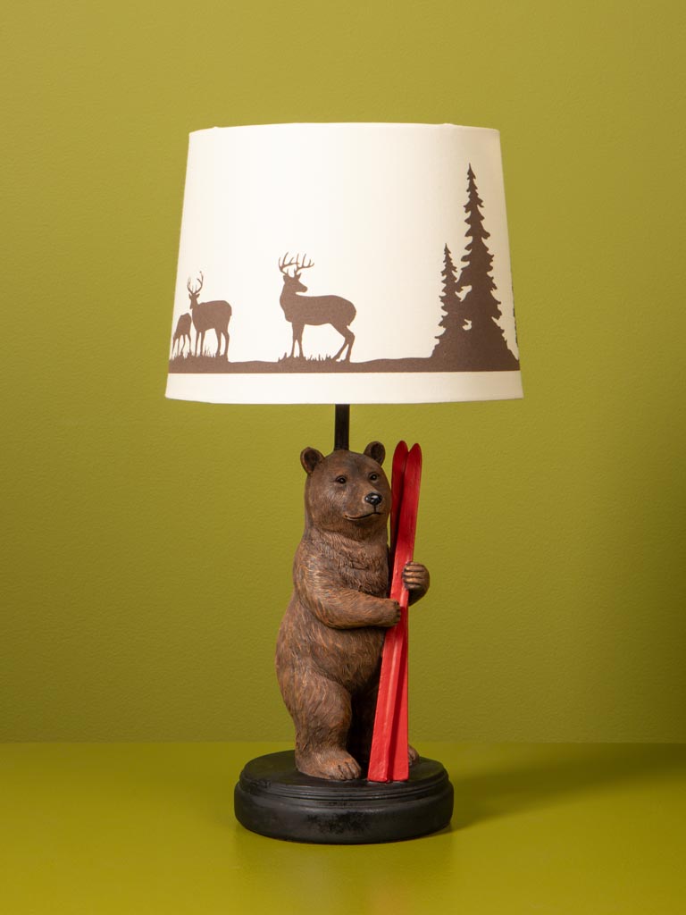 Lampe ours avec ski et A/j décoré - 1
