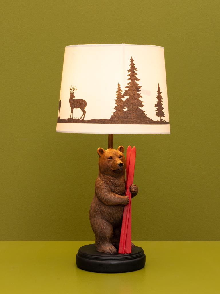 Lampe ours avec ski et A/j décoré - 3