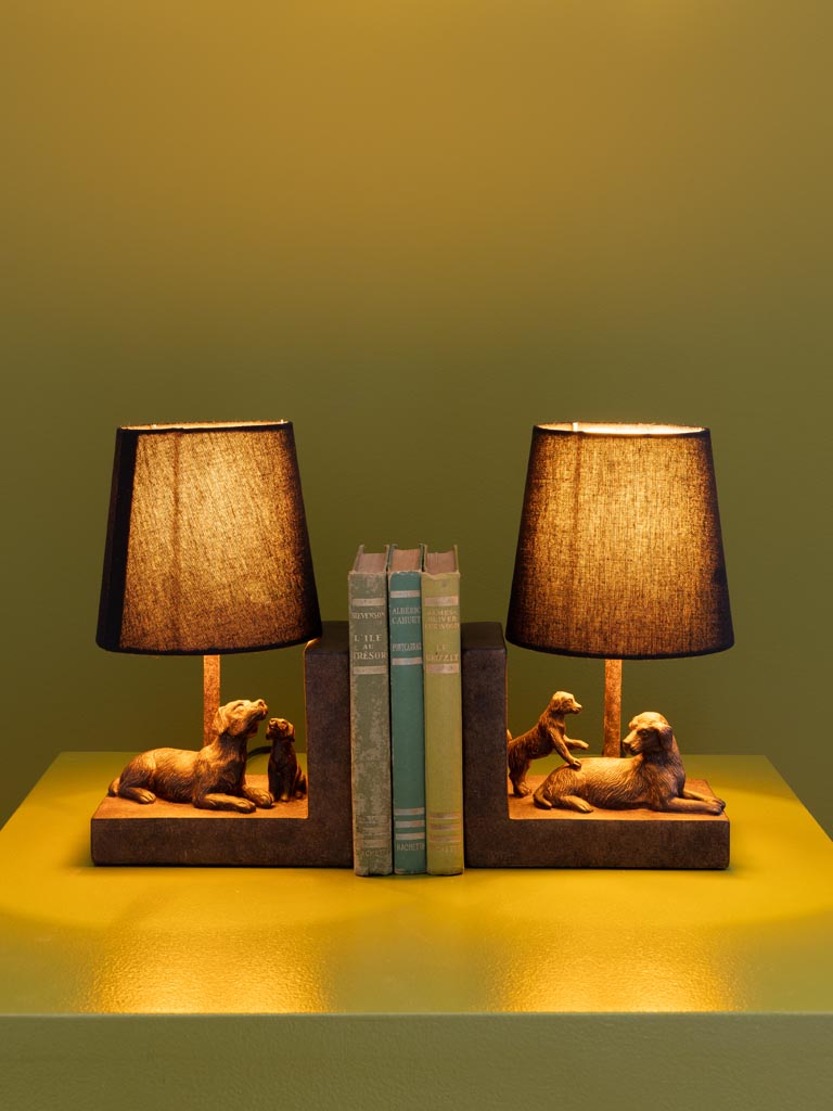 Serre-livres lampes chiens - 5