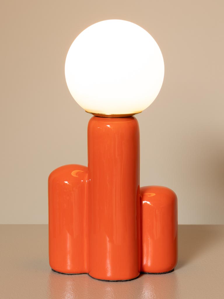 Orange stoneware lamp Tribla - 4