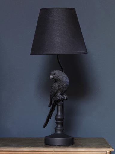Table lamp black parrot