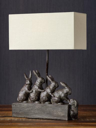 Table lamp rabbit family