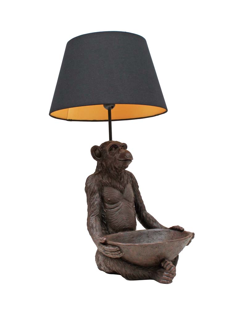 Monkey lamp with tray & shade - 2