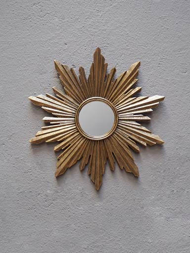 Gold patina resin mirror (7.5cm)
