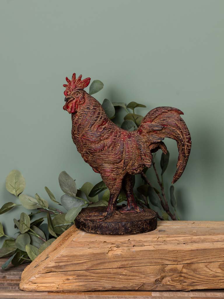 Rooster deco in resin - 1