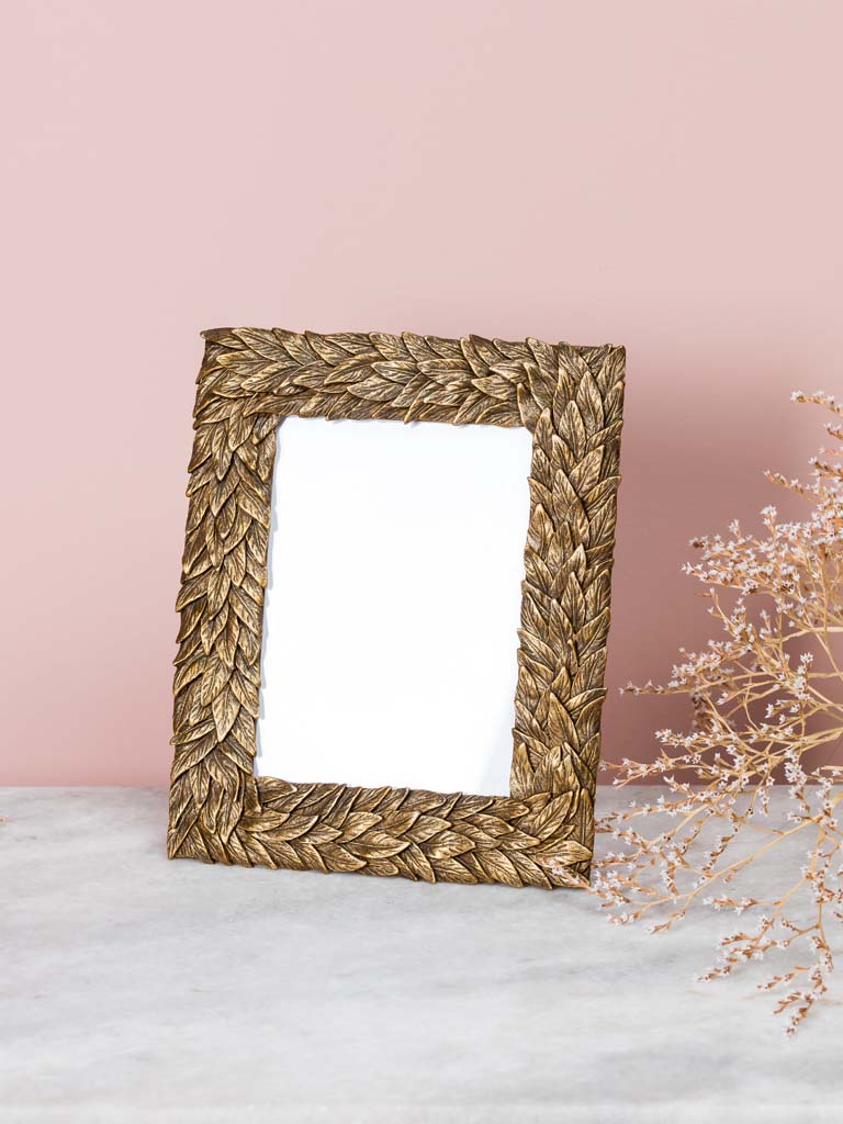 Big photo frame with golden leaves (13x18) - 1