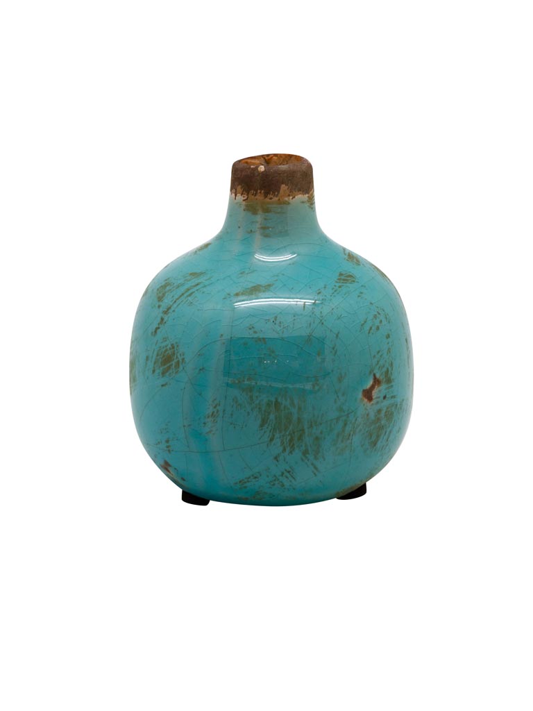 Turquoise small ceramic vase - 2