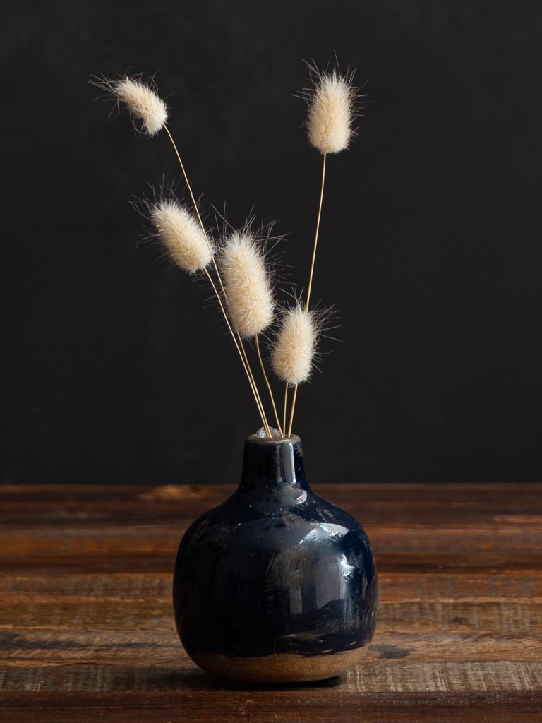 Dark blue small ceramic vase - 1