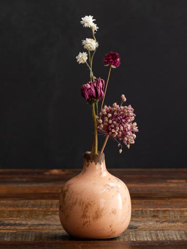 Old rose small ceramic vase