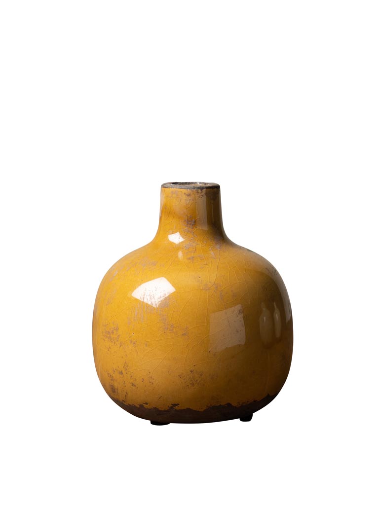 Ceramic vase mustard 15.5cm - 2