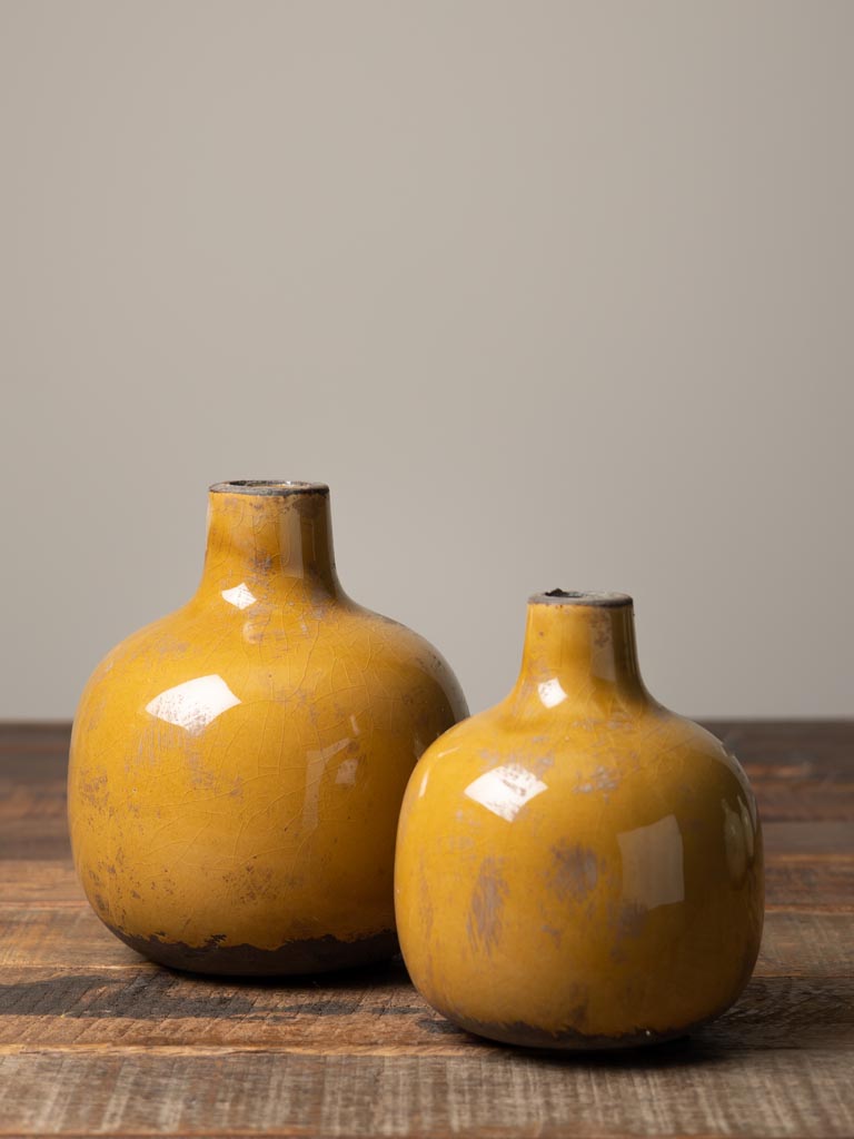 Vase céramique moutarde 15.5cm - 3