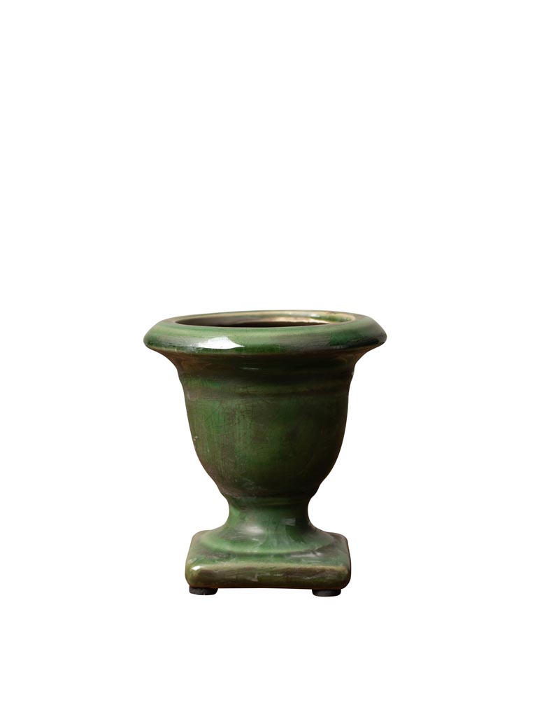 Small olive green medicis vase - 2