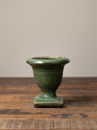 Small olive green medicis vase