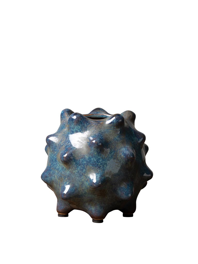 Petit vase pointu gris bleu en céramique - 2