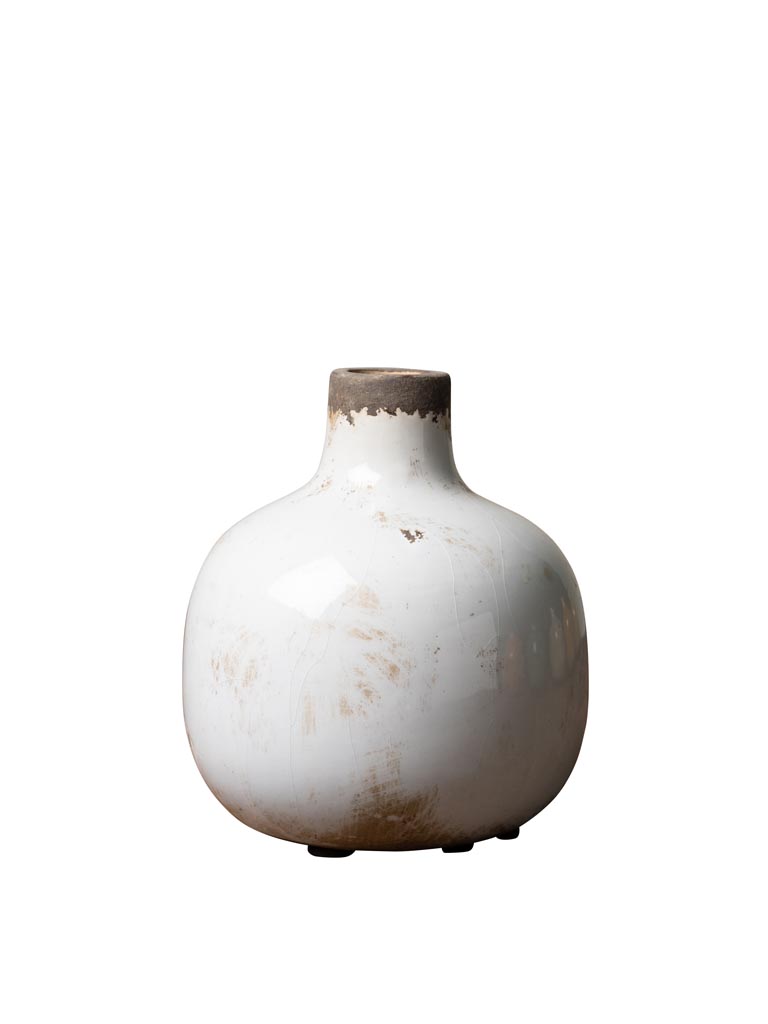 Vase céramique blanc 15.5cm - 2