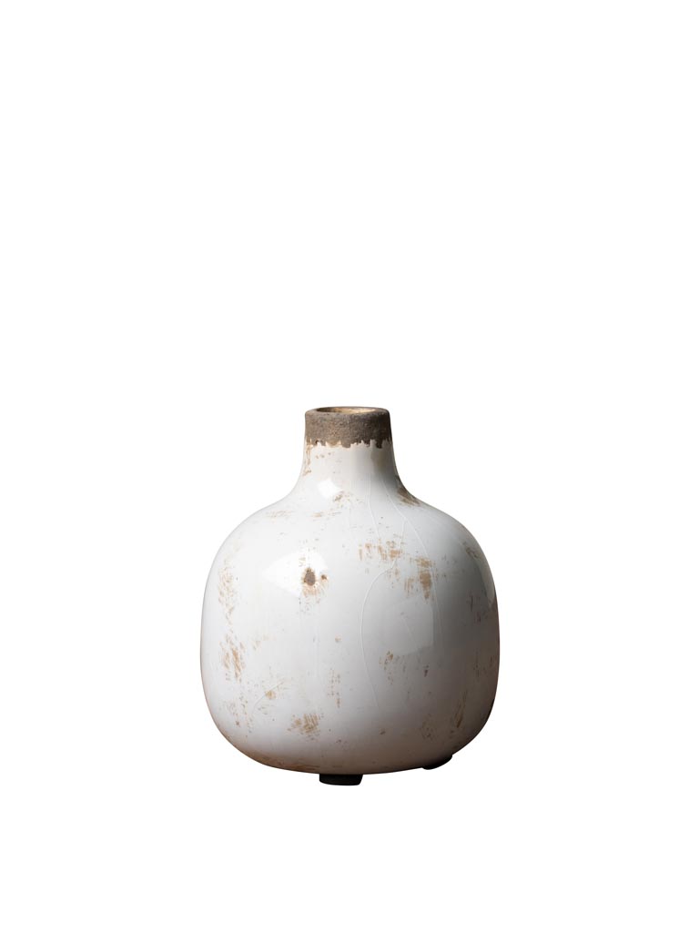 Ceramic vase white 12.5cm - 2