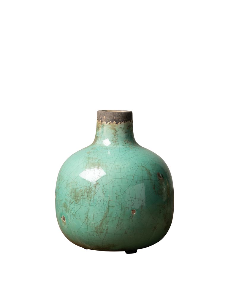 Ceramic vase aqua green 15.5cm - 2