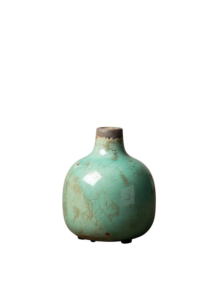 Ceramic vase aqua green 12.5cm - 2