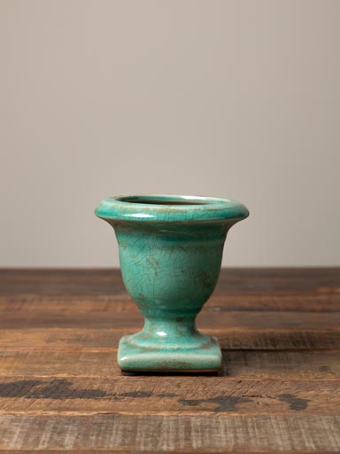 Small aqua green medicis vase