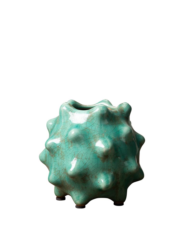 Petit vase pointu vert d'eau en céramique - 2