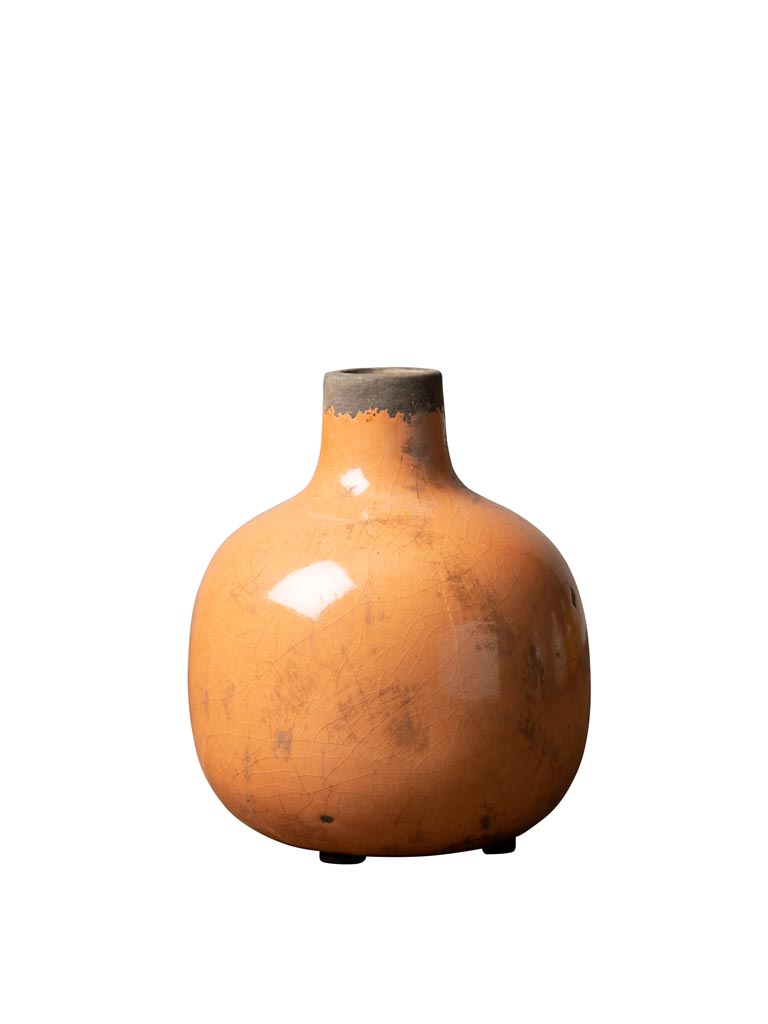 Vase céramique orange 15.5cm - 2