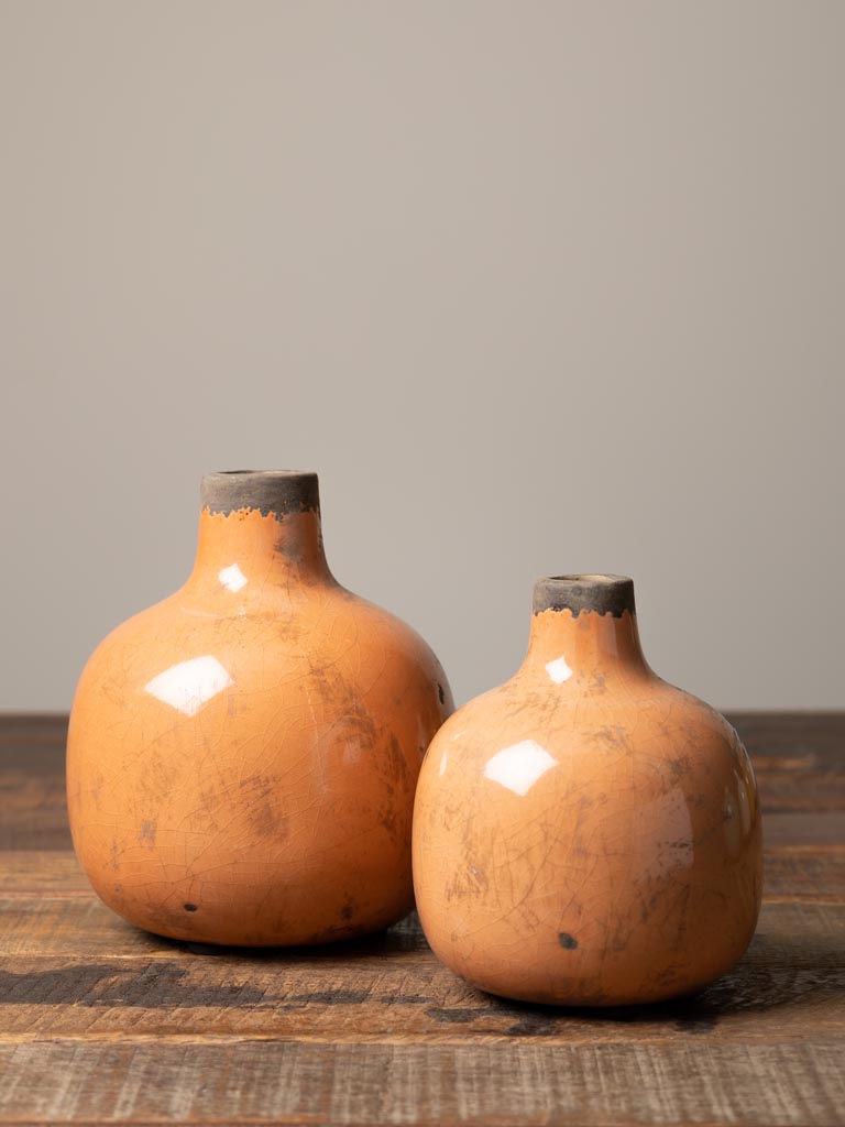 Ceramic vase orange 15.5cm - 3
