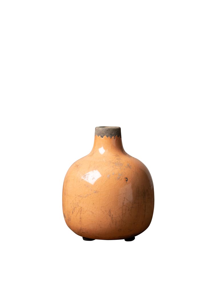 Vase céramique orange 12.5cm - 2