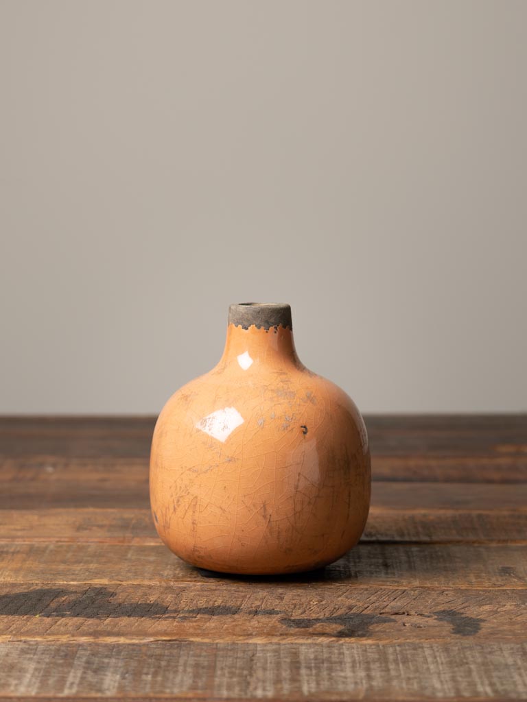 Vase céramique orange 12.5cm - 1