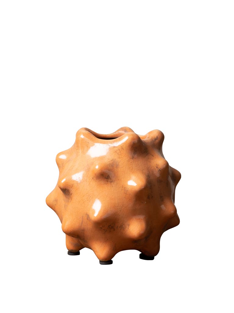 Petit vase pointu orange en céramique - 2