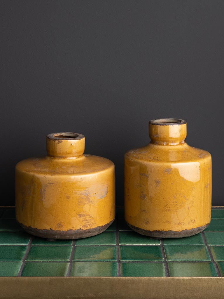 Vase bouteille large moutarde - 3