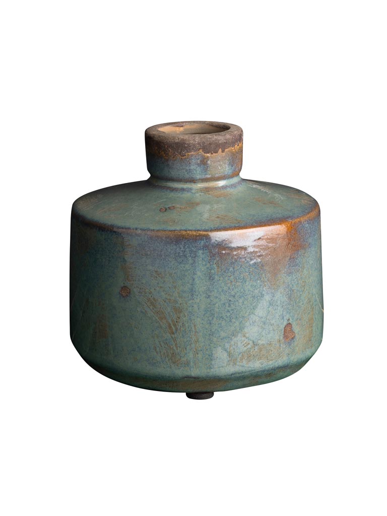 Wide bottle vase grey blue - 2